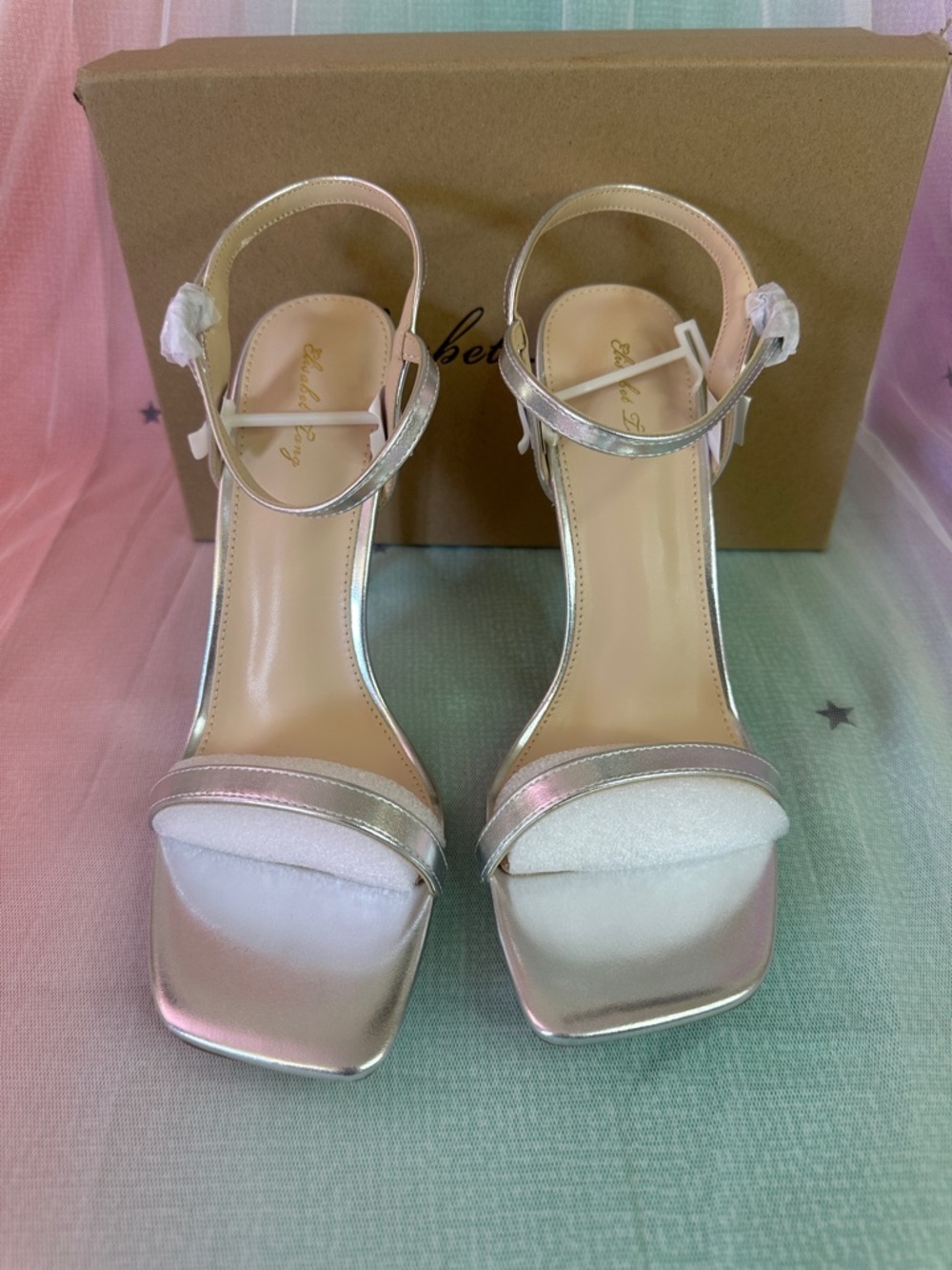 Sleek Silver Open-Toe Ankle-Strap Heels for Women